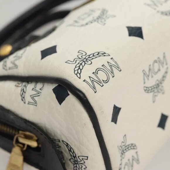 MCM Vicetos Logogram Hand Bag PVC Leather 2way White - Picture 8 of 16